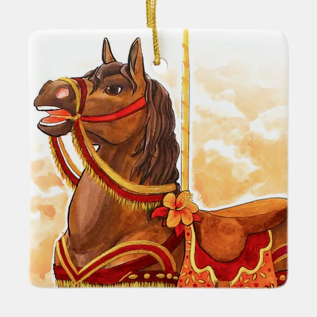 Bay Carousel Horse Ornament (Framsida)