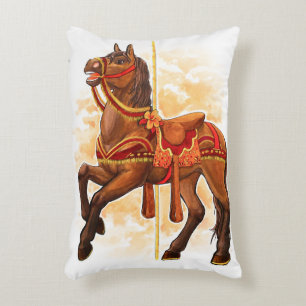 Bay Carousel Horse Pillow Prydnadskudde