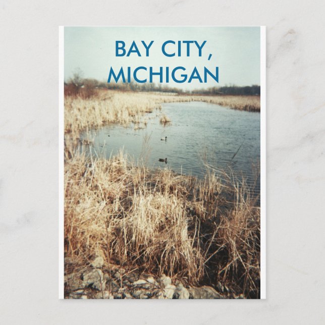 BAY CITY, MICHIGAN POSTCARD VYKORT (Framsida)