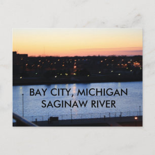 BAY CITY, MICHIGAN SAGINAW RIVER POSTKORT VYKORT