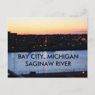 BAY CITY, MICHIGAN SAGINAW RIVER POSTKORT VYKORT