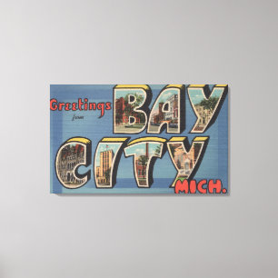 Bay City Michigan - stora brevplatser 2 Canvastryck