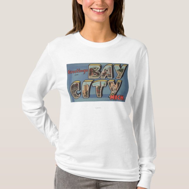 Bay City Michigan - stora brevplatser T Shirt (Framsida)