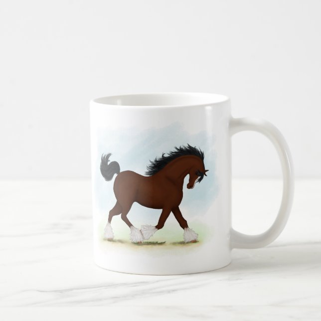 Bay Clydesdale Horse Kaffemugg (Höger)