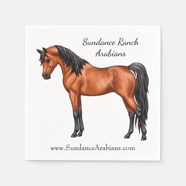 Bay Egyptian Arabian Horse Pappersservett (Framsidan)