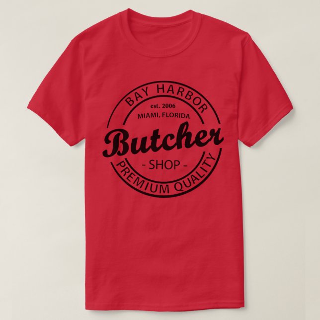 Bay Harbour Butcher Shop Black T Shirt (Design framsida)
