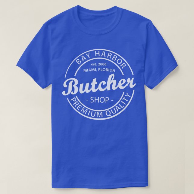 Bay Harbour Butcher Shop vit T Shirt (Design framsida)