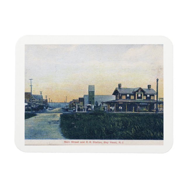Bay Head, New jersey, Main St, Vintage Magnet (Horisontell)