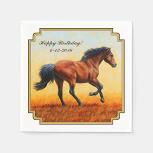 Bay Horse Galloping Pappersservett