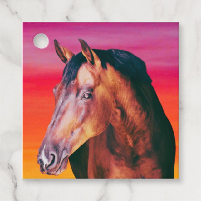 Bay Horse Gradient Gåvor Etiketter (Framsida)