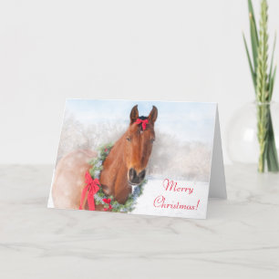 Bay Horse jul Helgkort