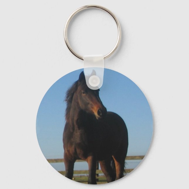 Bay Horse Keychain Nyckelring (Framsida)