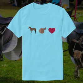 Bay Horse + Saddle = Heart | Cute Equestrian T Shirt