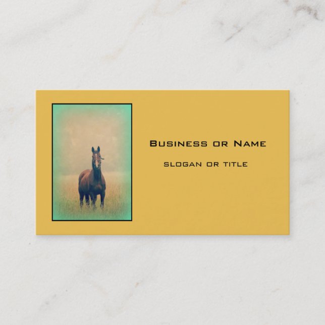 Bay Horse Ställande i Fält Visitkort (Framsida)