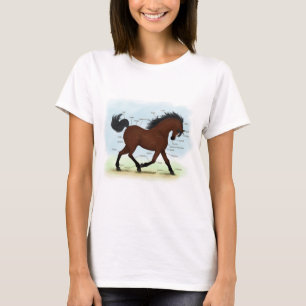 Bay Horse with Blaze Horse Anatomy Chart T Shirt