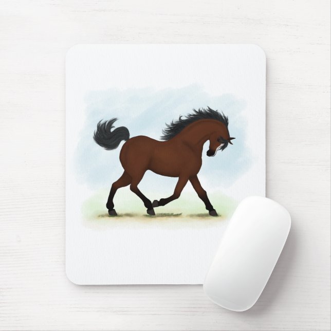 Bay Horse With Blaze Musmatta (Med mus)