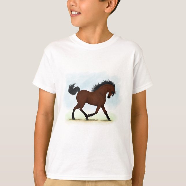 Bay Horse With Blaze T Shirt (Framsida)