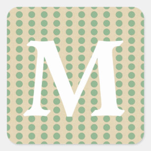 Bay Löv Spice Moods Dots med Monogram Initial Fyrkantigt Klistermärke