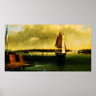 Bay och hamn (1850) - Edmund C. Coates Poster