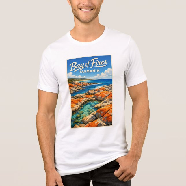 Bay of Fires Tasmania T Shirt (Framsida)