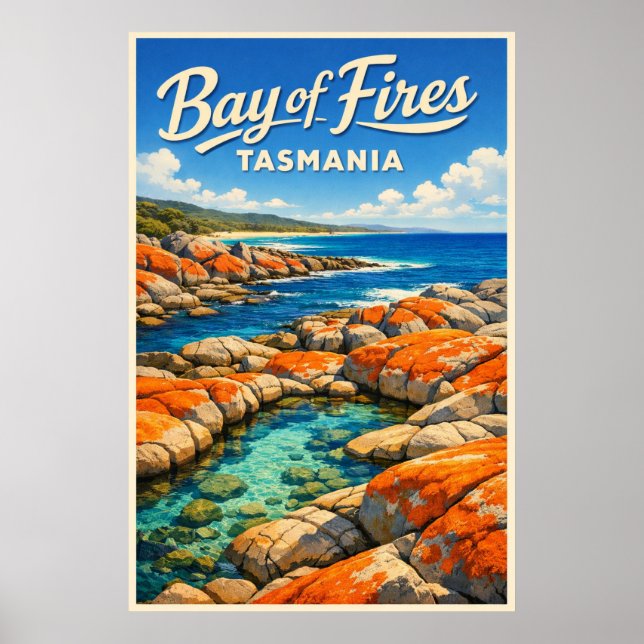 Bay of Fires Tasmanien - Resa i Klassisk Stil Poster (Framsidan)