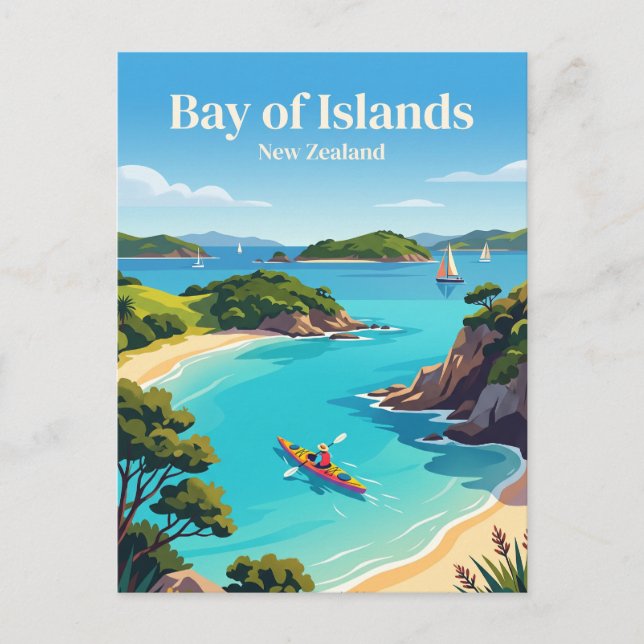 Bay of Islands Nya Zeeland Vykort (Framsida)