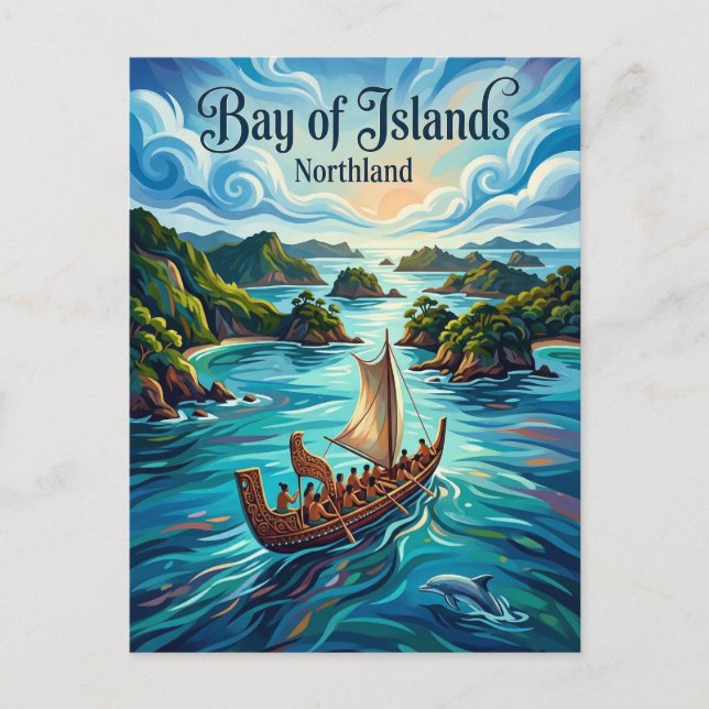 Bay of Islands Nya Zeeland Vykort (Framsida)