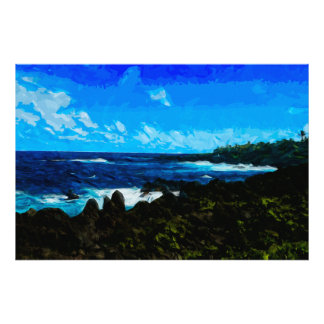 Bay On Road to Hana Maui Abstrakt Fototryck