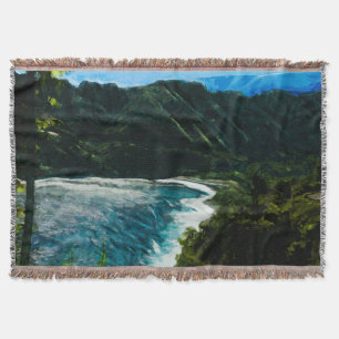 Bay på väg till Hana Maui Hawaii Abstrakt Mysfilt