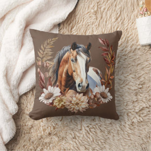 Bay Paint Horse Autumn WAN Dekorativ kudde