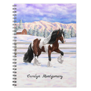Bay Pinto Brown Skewbald Gypsy Vanner Tinker Horse Anteckningsbok