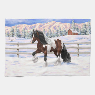 Bay Pinto Brown Skewbald Gypsy Vanner Tinker Horse Kökshandduk