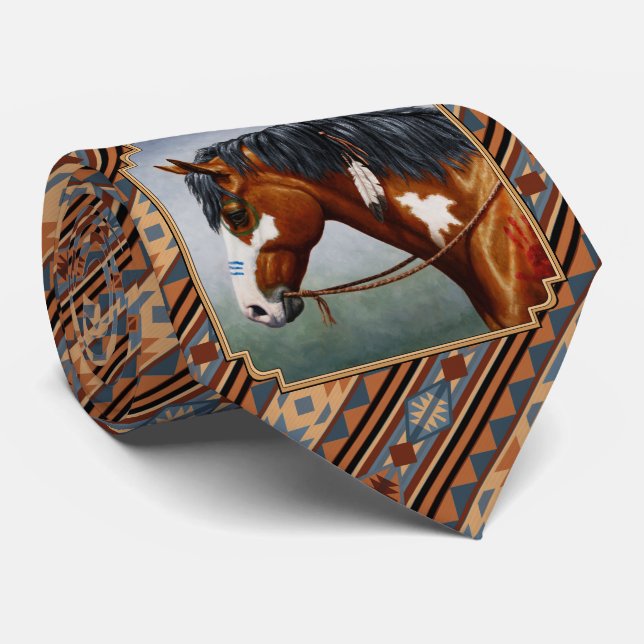 Bay Pinto Krig Horse Southwest Design Slips (Rullad)