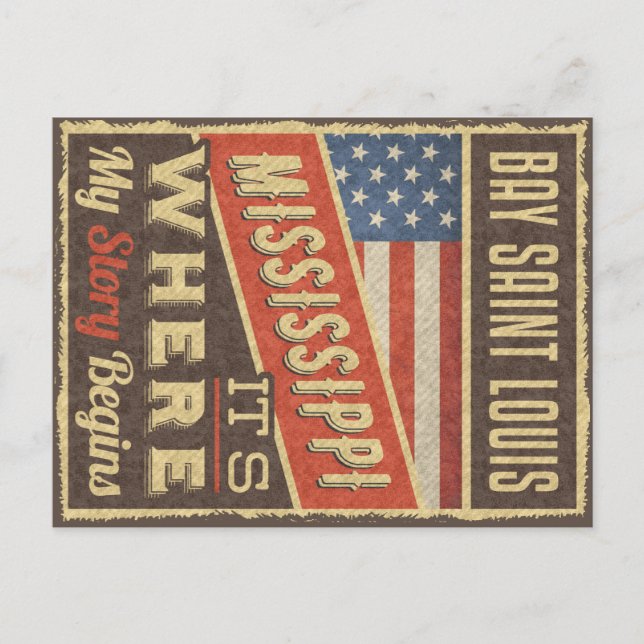 Bay Saint Louis Mississippi Vykort (Framsida)