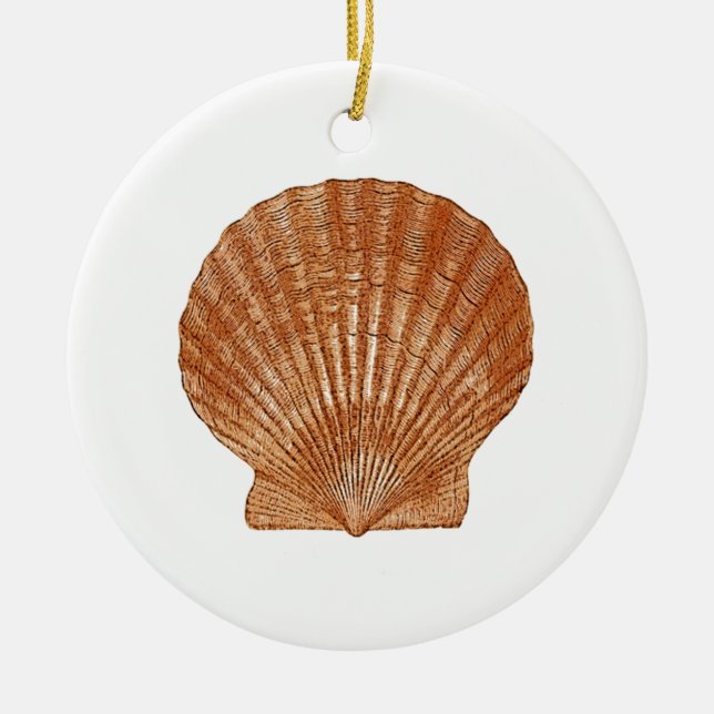 Bay Scallop-Snäcka Julgransprydnad Keramik (Framsidan)