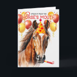 Bay Sorrel Horse Funny Birthday Kort<br><div class="desc">En underbar häst med en vit stjärna och en tunn färgning som fyller någons födelsedag,  med en polka punkt party hatt,  brusblåsare och matchande ballonger.</div>