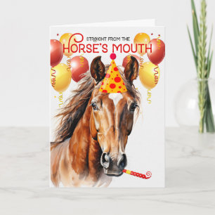 Bay Sorrel Horse Funny Birthday Kort