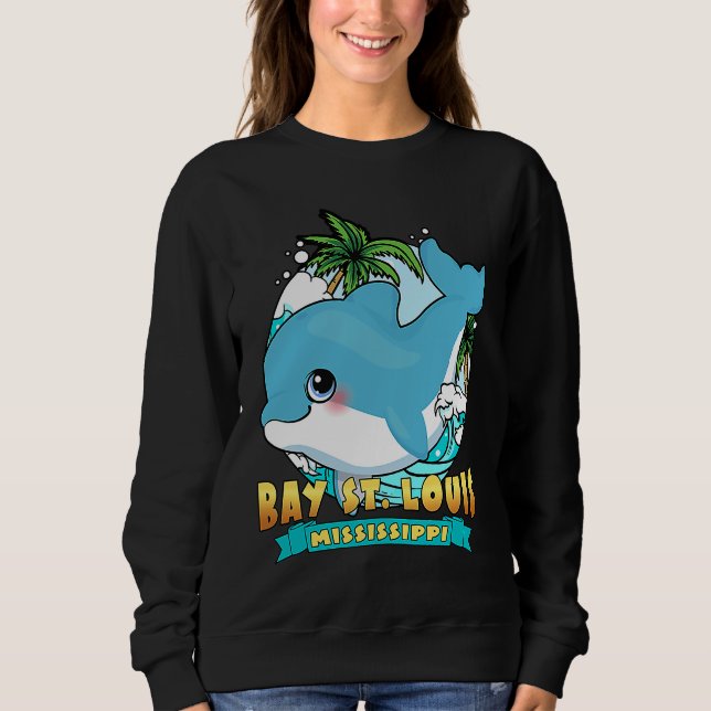 BAY ST LOUIS MISSISSIPPI Cute Baby Dolphin Beach S T Shirt (Framsida)