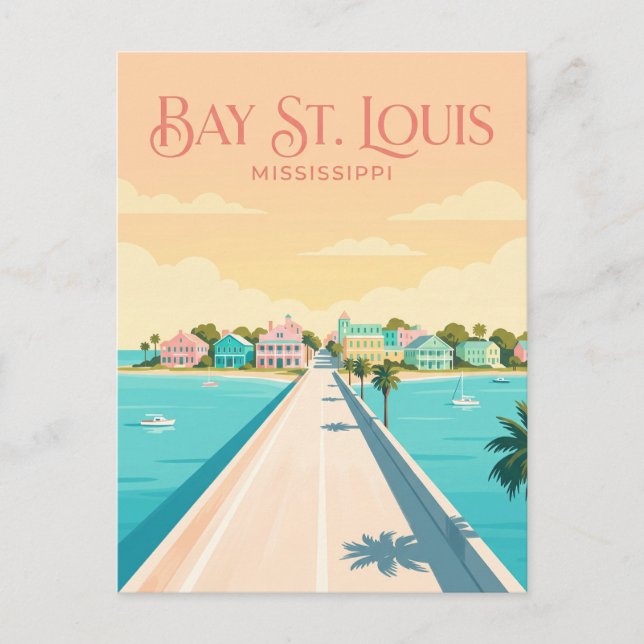 Bay St. Louis Mississippi Vykort (Framsida)
