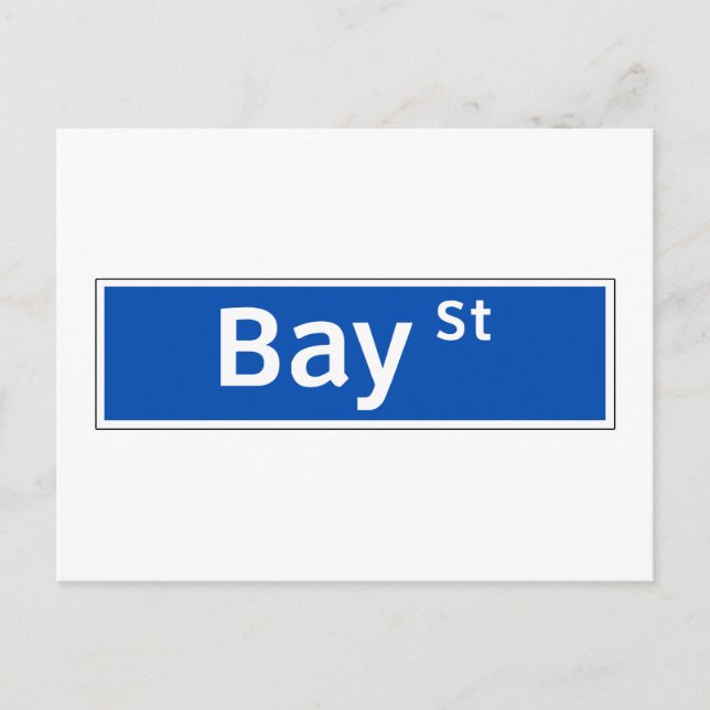 Bay Street, Toronto Street Sign Vykort (Framsida)