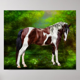 Bay Tobiano Paint Horse Poster