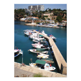 Bay with cruise boats in old city of Antalya Fototryck