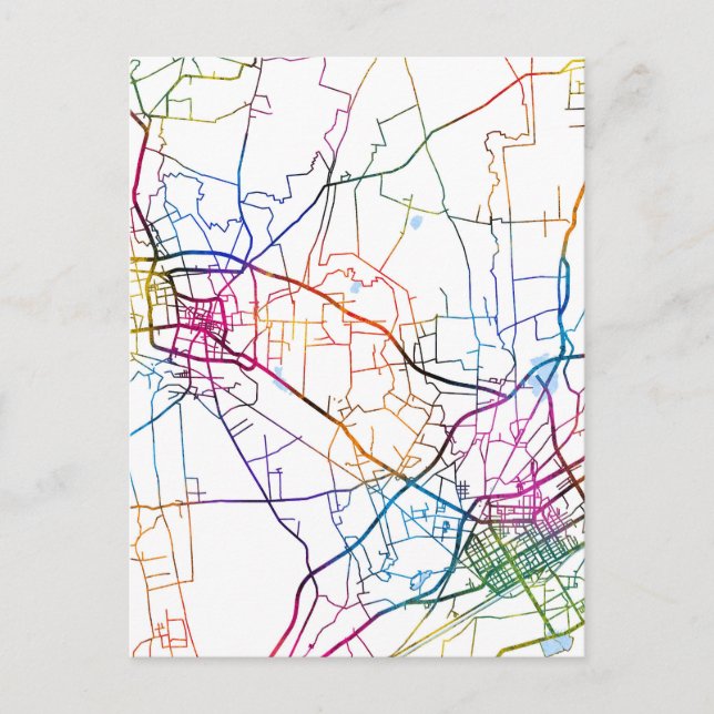 Bayannur China City Karta Vykort (Framsida)