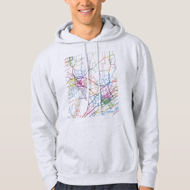 Bayannur Kina Stadskarta Hoodie (Framsida)