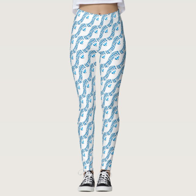 Bayarian Flagga Färg Cute Oktoberfest Leggings (Framsida)