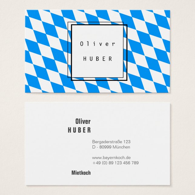 Bayerblå Visitkort (Framsida & baksida)