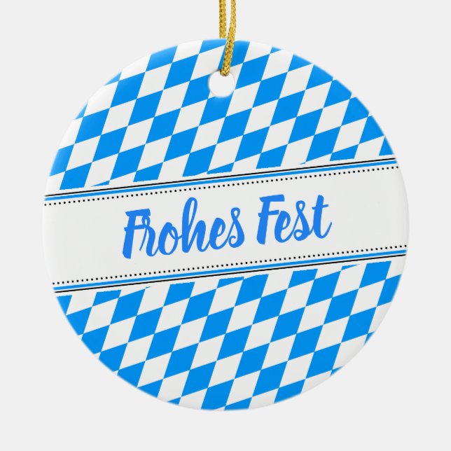 Bayerisk blå vit julgransprydnad keramik (Framsidan)