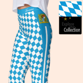 Bayerisk lag, premie mode, bayersk Flagga Leggings