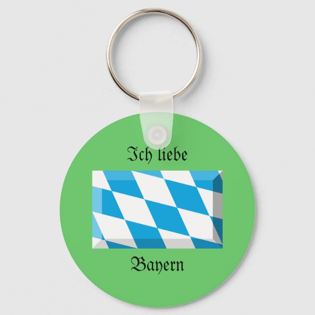Bayern Flagga Gem Nyckelring (Framsida)