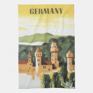 Bayern, Tyskland, tyskt slott Vintage resekonst Kökshandduk